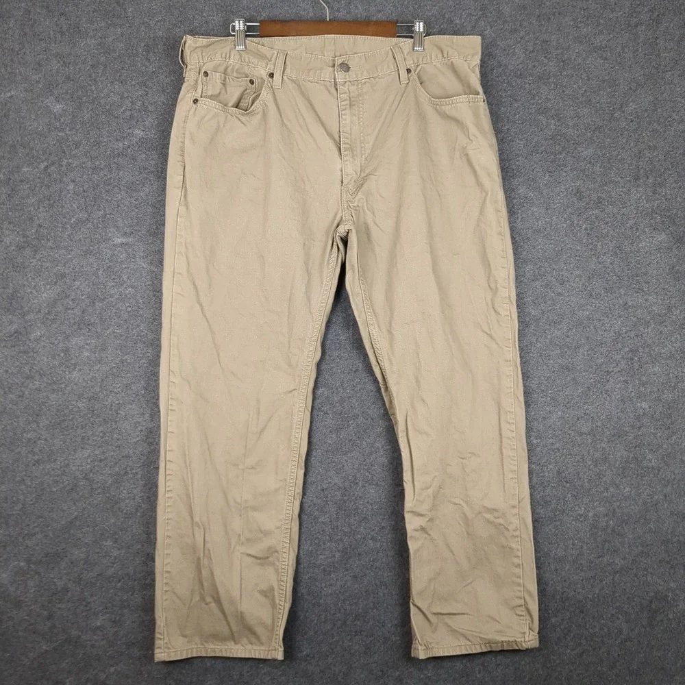 Levi Strauss 559 Jeans Khaki Tan Straight Fit Mens W40 L30‎ Cotton Blend